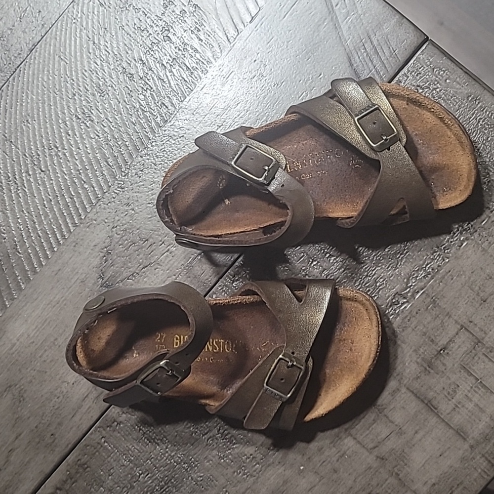 Birkenstock Brown Rio Kid Sandals Size 27 Or 9-9.5 Toddler - Picture 2 of 9